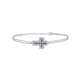 Midi Cross, Sterling Silver Bracelet