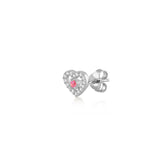 Mini Entourage Heart, Sterling Silver Earring (Sold INDIVIDUALLY)