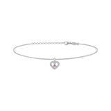 Mini Entourage Heart, Sterling Silver Anklet