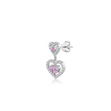 Hearts, Sterling Silver Earring (Sold INDIVIDUALLY)