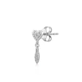 Mini Heart, Sterling Silver Earring (Sold INDIVIDUALLY)