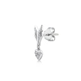 Mini Heart, Sterling Silver Earring (Sold INDIVIDUALLY)