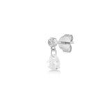 Shining Heart, Sterling Silver Earring (Sold INDIVIDUALLY)