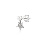 White Dreams, Star, Sterling Silver Earring (Sold INDIVIDUALLY)
