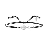 White Dreams, Clover, Sterling Silver Bracelet (String)