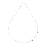 Shining Dot (With 5 CZ), Sterling Silver Necklace