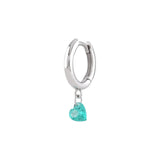 Shining Heart, Sterling Silver Earring (Sold INDIVIDUALLY)