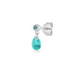Shining Pear, Sterling Silver Earring (Sold INDIVIDUALLY)
