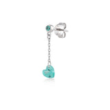 Shining Heart, Sterling Silver Earring (Sold INDIVIDUALLY)