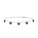 Cuori, Sterling Silver Anklet