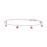 Shining Dot (With 6CZ), Sterling Silver Bracelet