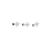 Solitaire, Sterling Silver Earrings Set