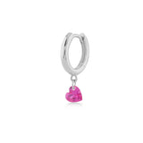 Shining Heart, Sterling Silver Earring (Sold INDIVIDUALLY)