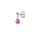 Shining Heart, Sterling Silver Earring (Sold INDIVIDUALLY)