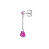 Shining Heart, Sterling Silver Earring (Sold INDIVIDUALLY)
