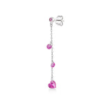 Shining Heart, Sterling Silver Earring (Sold INDIVIDUALLY)