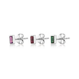 Solitaire, Sterling Silver Earrings Set