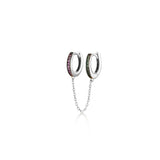 Double Huggie Hoop, Sterling Silver Earring (Sold INDIVIDUALLY)