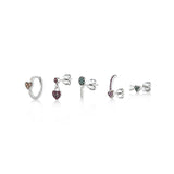 Heart, Sterling Silver Earrings Set