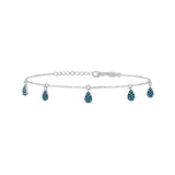 Dews, Sterling Silver Anklet